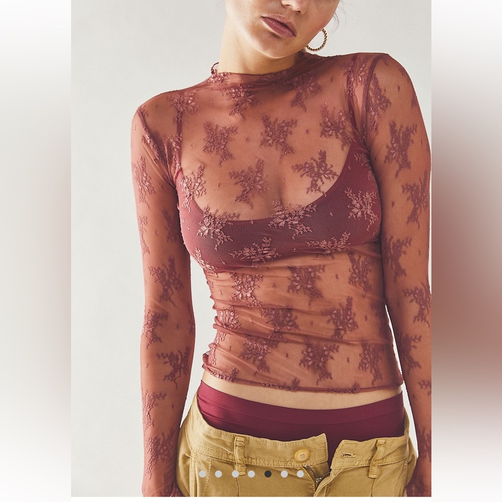 Free People Lady Lux Layering Top in Mauve